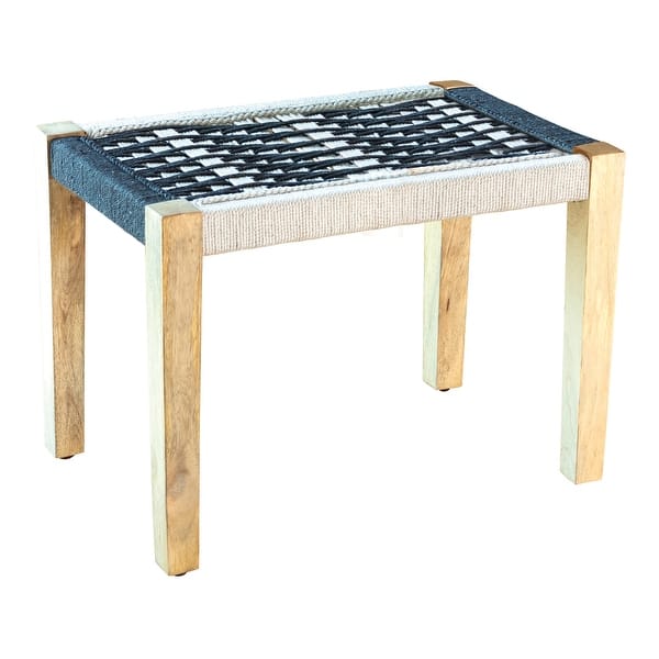 Shop Black Friday Deals On Rapunzel Black And White Bench With Woven Seat On Sale Overstock 31276545
