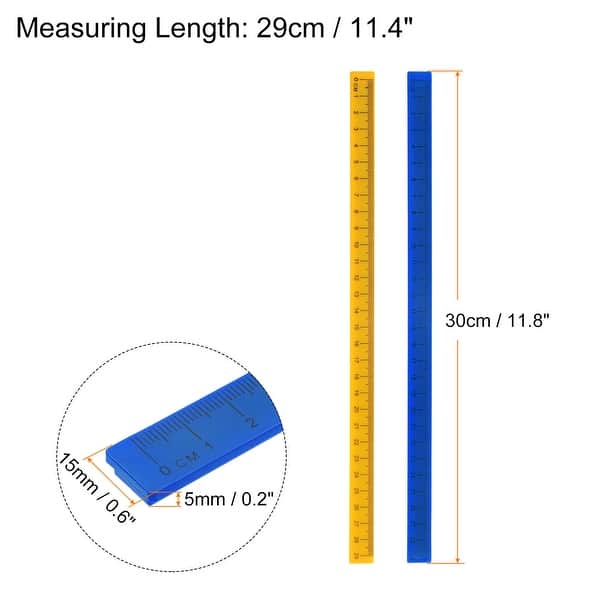 3pcs Whiteboard Magnetic Ruler 29cm Metric Blackboard Straight Rulers ...