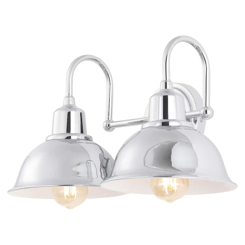 Frisco Farmhouse Industrial Iron LED Vanity, Chrome by JONATHAN Y