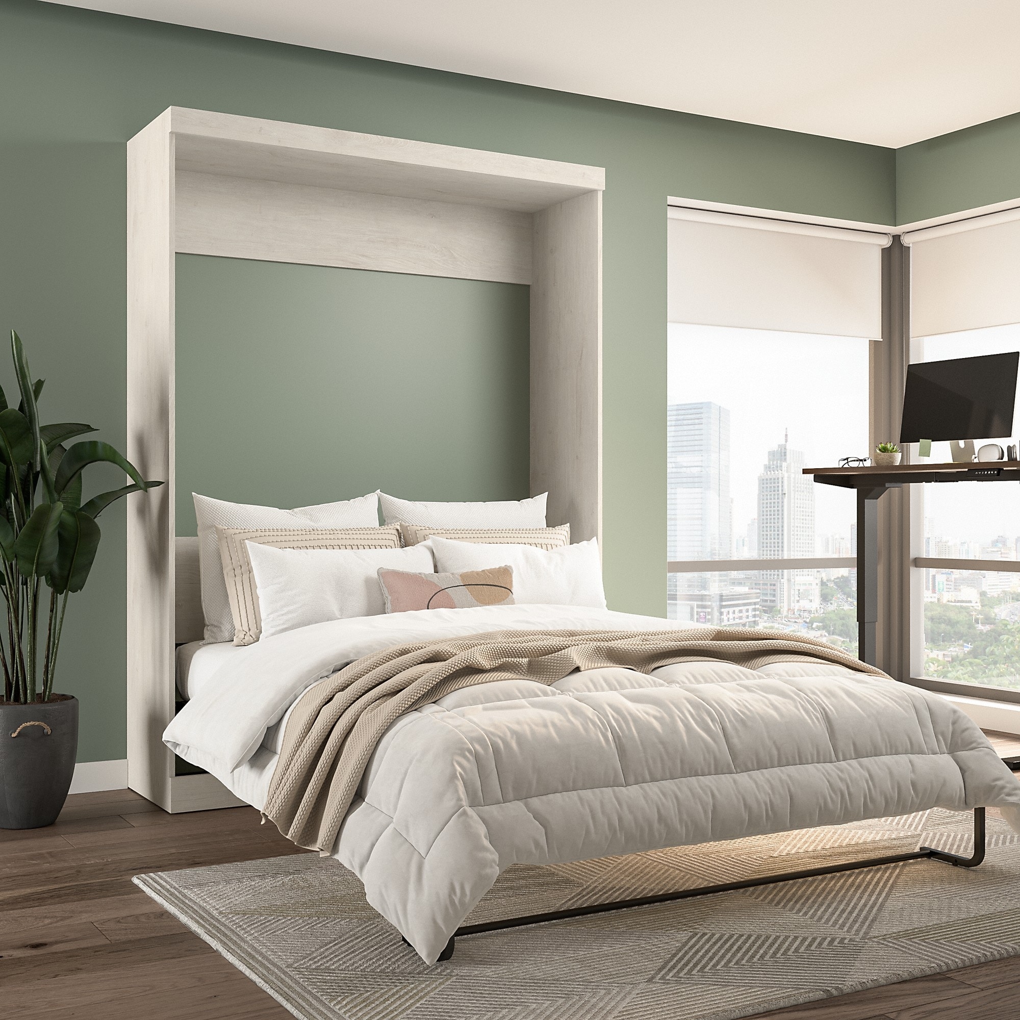 Pur 65W Queen Murphy Bed for Multipurpose Room by Bestar
