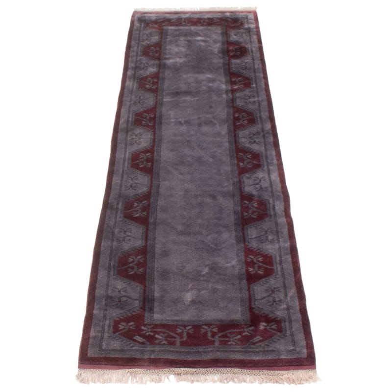 ECARPETGALLERY Hand-knotted Color Transition Grey Wool Rug - 2'9 x 9'5