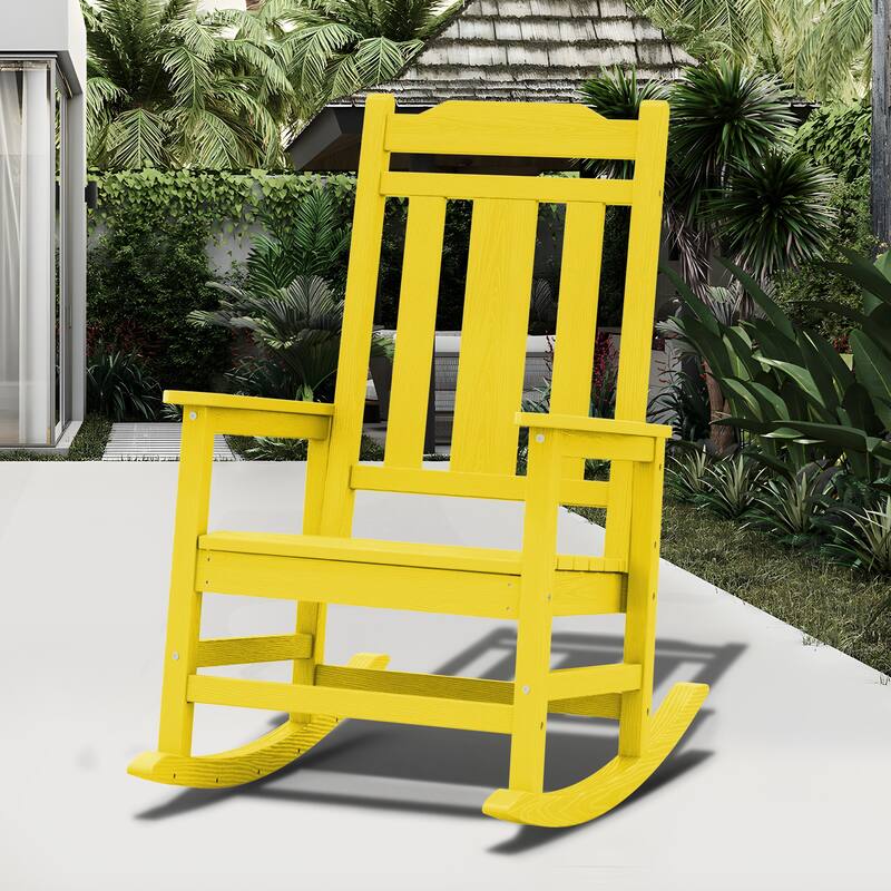 Outdoor Patio HDPE Rocking Chiar, Extra Wide Seat & Backrest