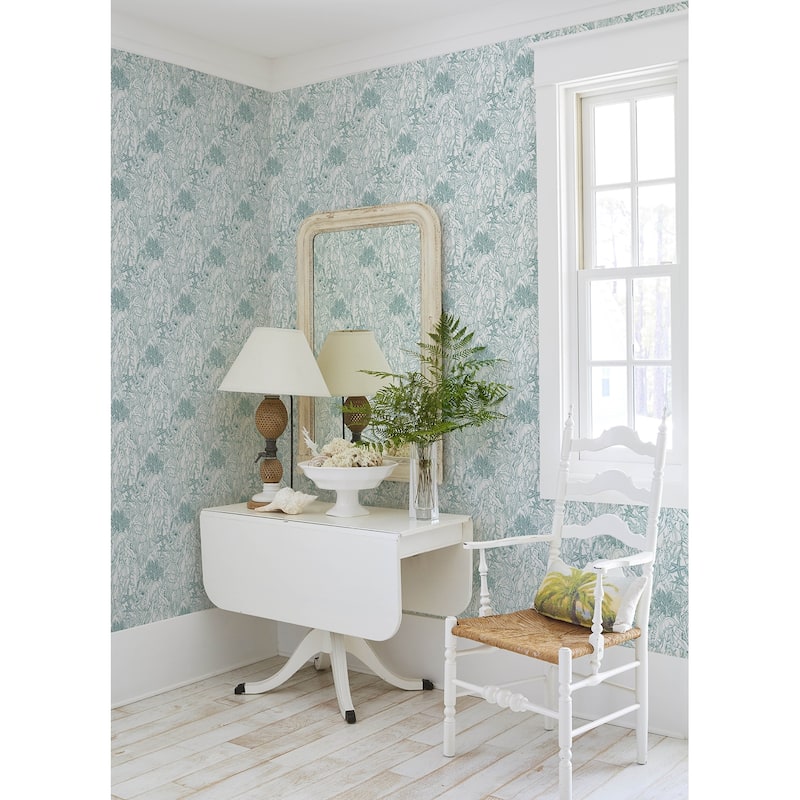 NuWallpaper Under the Sea Teal Peel and Stick Wallpaper - N/A