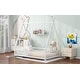 preview thumbnail 4 of 11, Metal Twin Size House Platform Bed with Triangle Structure, Guardrail, and Low Profile