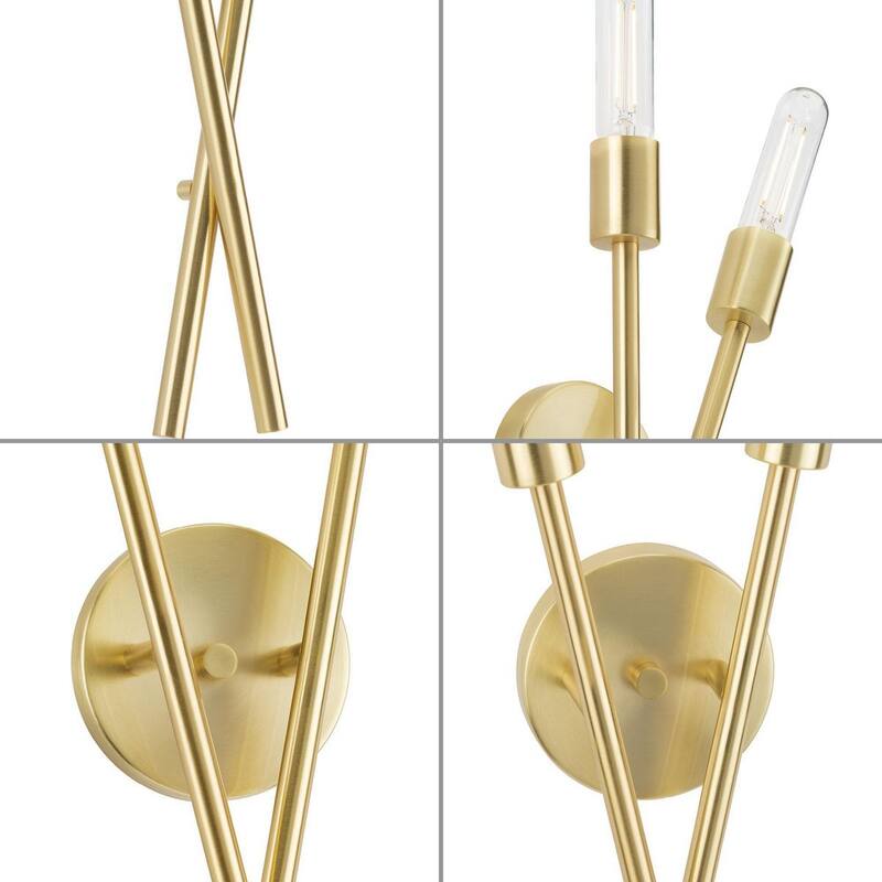 Astra Collection 2-Light 18 in. Satin Brass Modern Wall Bracket - Medium