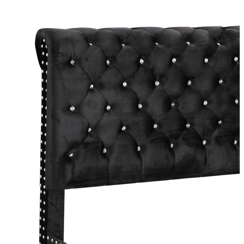 Maxx Tufted Upholstered King Panel Bed