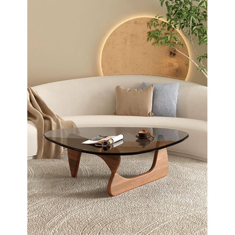 Drossett Grey Glass Top Coffee Table - Brown