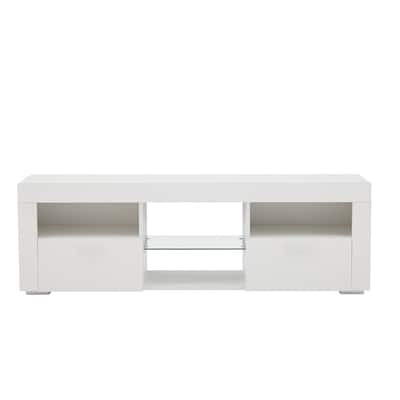 TV Stand Entertainment Center With LED Lights/High Glossy Front TV Cabinet, Media Console Table, For 60-69 Inches Television