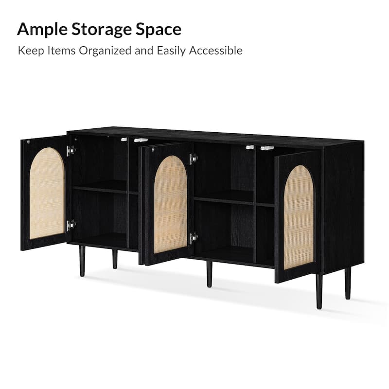 Uirico Multifunctional Buffet Sideboard Cabinet with Rattan Design by HULALA HOME