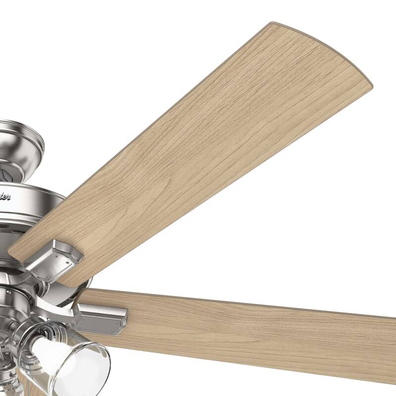 Hunter 60" Crestfield Ceiling Fan w/3-Light LED Light, Pull Chain - Farmhouse, Transitional, Rustic - Exclusive SureSpeed!