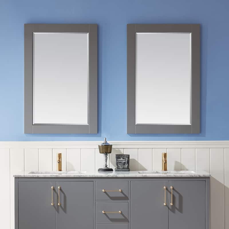 Altair Ivy Rectangular Bathroom Wood Framed Wall Mirror