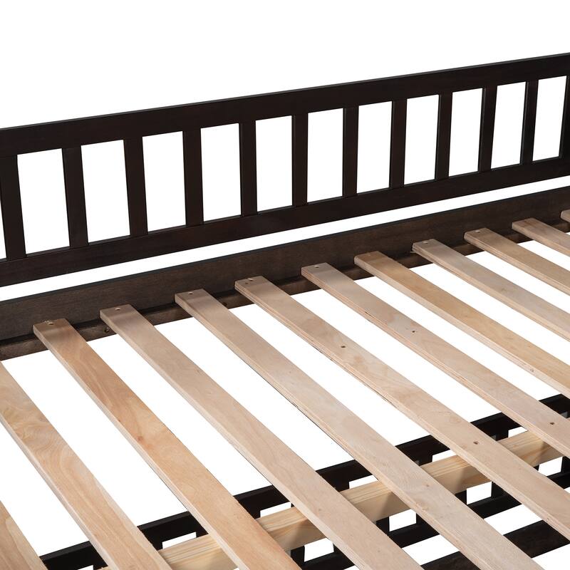 Full-Over-Full Bunk Bed with Slide and Convertible Ladder, Space-Saving Design