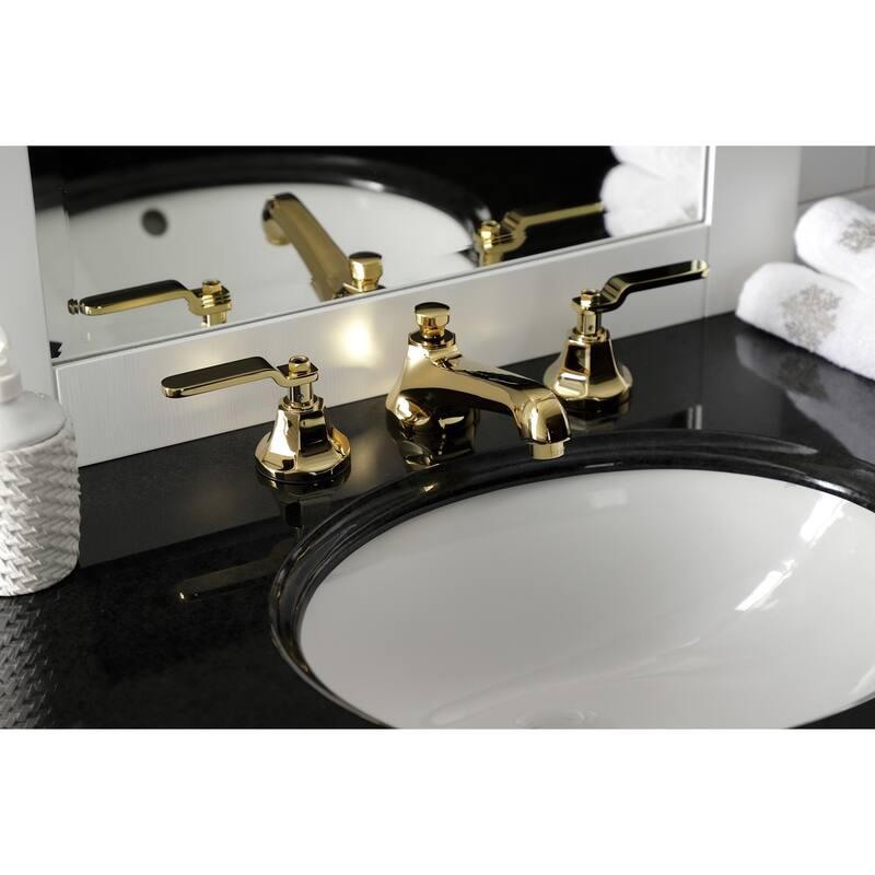 Kingston Brass Whitaker 8 in. Widespread Bathroom Faucet - Polished Brass