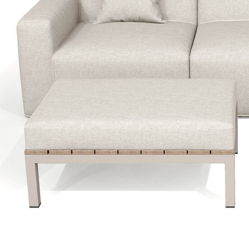 Outdoor No Assembly Patio Conversation Sets with Coffee Table, Ottoman