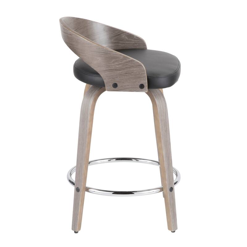 Carson Carrington Stavanger 24" Fixed-Height Counter Stool with Bent Wood Legs & Round Footrest (Set of 2)