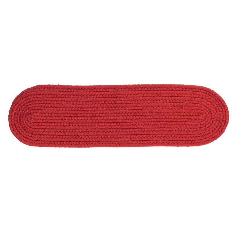 Rhody Rug Woolux Braided Wool Flatweave Oval Rug - 8" x 28" Oval - Scarlet