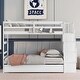 preview thumbnail 11 of 21, Twin over Twin Bunk Beds with Stairway Storage White