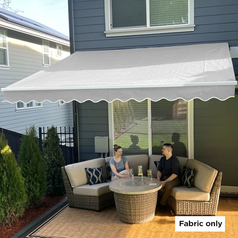 ALEKO Fabric Replacement for 20 x 10 feet Retractable Patio Awning Silver Gray