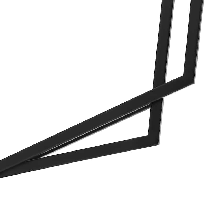 Black Metal Hexagon Frame Wall Accent Mirror, Bathroom Wall Mirror - 31.75" H x 22" W x 1.25" D