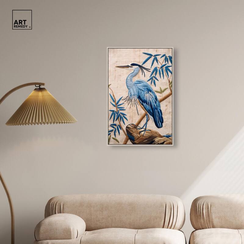 Needlework Heron Canvas by Art Remedy