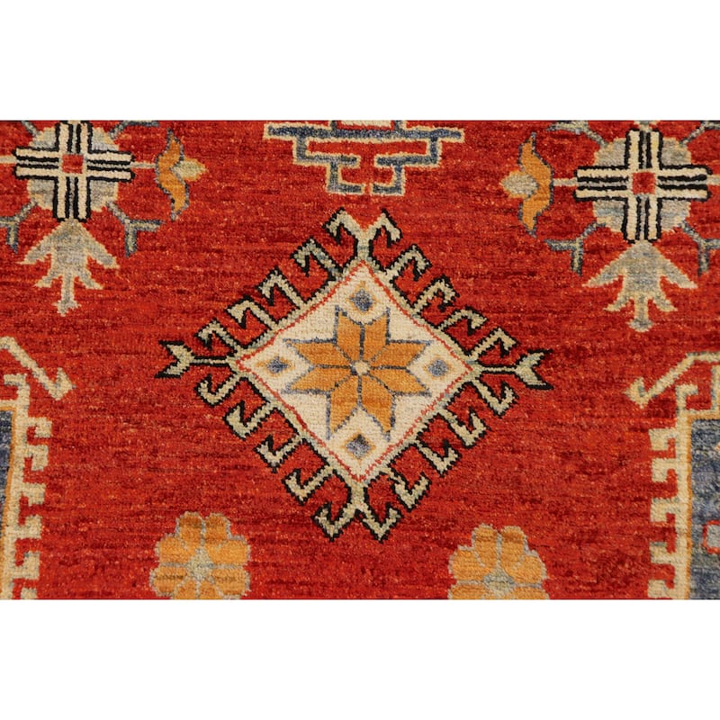 Southwestern Kazak Gabrielle Rust/Beige Wool Rug - 8'0'' x 9'8''