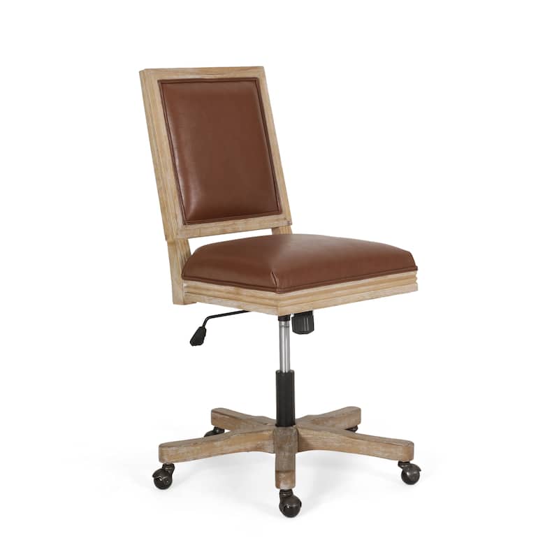 Sandine Upholstered Swivel Office Chair by Christopher Knight Home