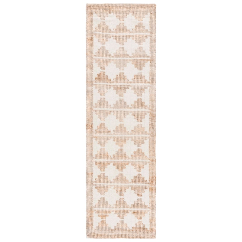 SAFAVIEH Handmade Natural Fiber Kinley Jute & Wool Rug - 2'3" x 8' Runner - Ivory/Natural