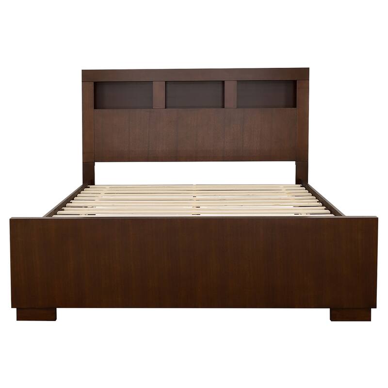 Jessica Bedroom Set With Bookcase Headboard Cappuccino