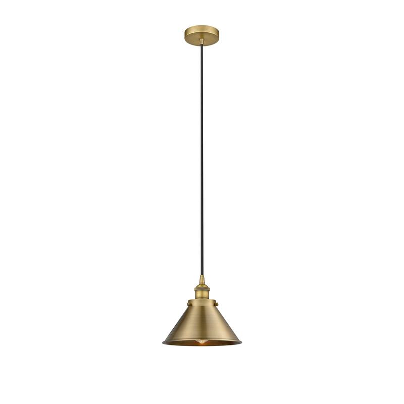 Innovations Lighting Briarcliff - 1 Light 10" Cord Hung Mini Pendant - Brushed Brass/Matte Black