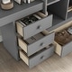 preview thumbnail 25 of 38, Full Size Loft Bed with Bulit-in L-Shaped Desk and Ladder, Wooden High Loft Bedframe with Storage Drawers and Shelves