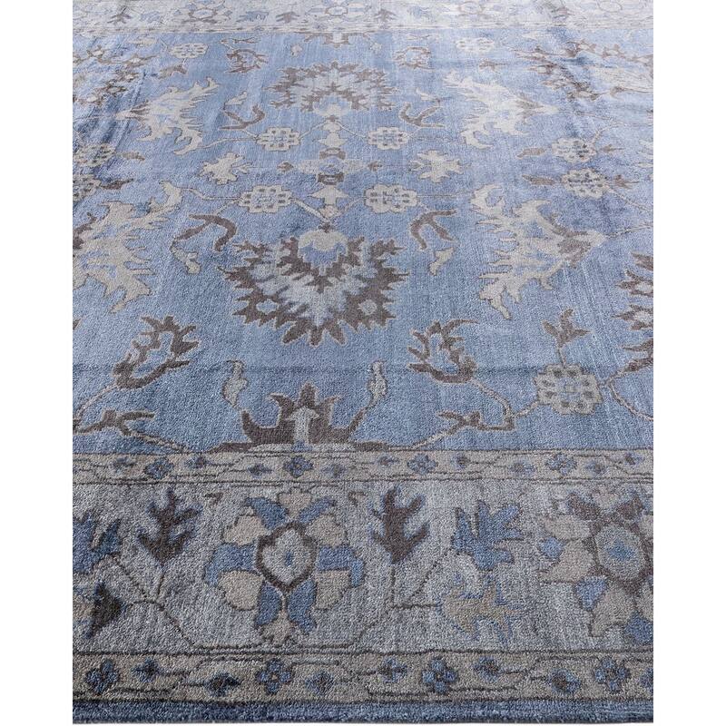 Modern One-of-a-Kind Hand-Knotted Area Rug - Purple, 9' 1" x 12' 1" - 9' 1" x 12' 1"