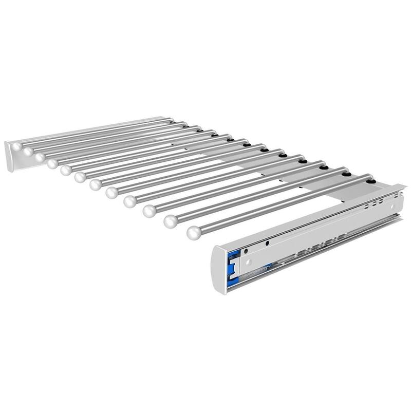Rev-A-Shelf Sidelines 24 Inch Pull Out Pants Rack with Soft Close - Chrome