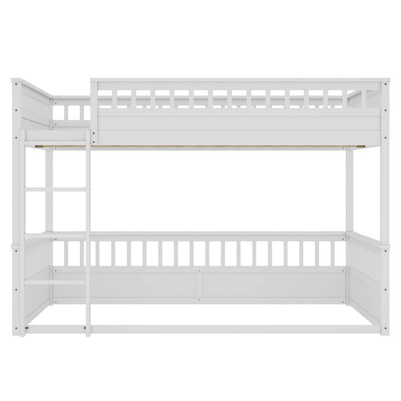 Detachable Wooden Bunk Bed, Divided Into 2 Individual Beds Frame