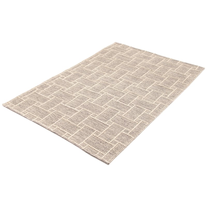 ECARPETGALLERY Braid weave Sienna Grey Wool Rug - 5'0 x 7'9