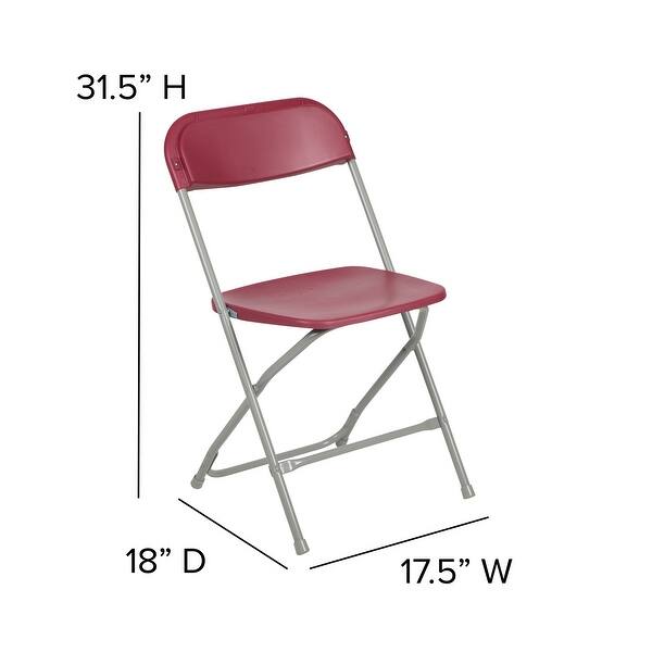 dimension image slide 4 of 7, 10 Pack 650 lb. Capacity Premium Plastic Folding Chair