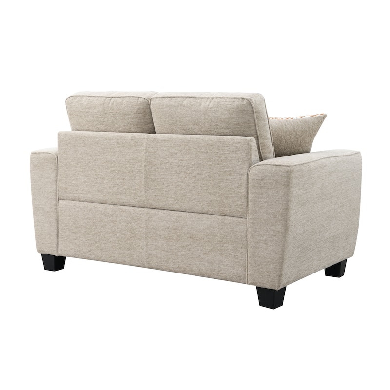 Furniture of America Maevy Chenille Loveseat with Accent Pillows