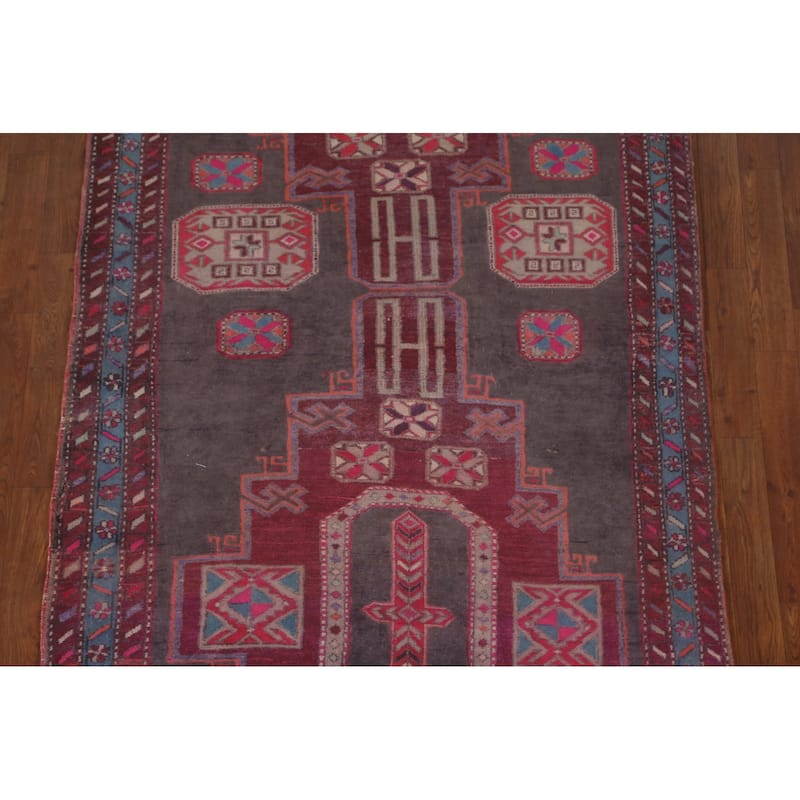 Over-Dyed Meshkin Persian Vintage Runner Rug Hand-Knotted Wool Carpet - 4'3" x 10'5"