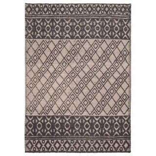 ECARPETGALLERY Braid weave Sienna Black Wool Rug - 5'1 x 7'7 - Bed Bath ...