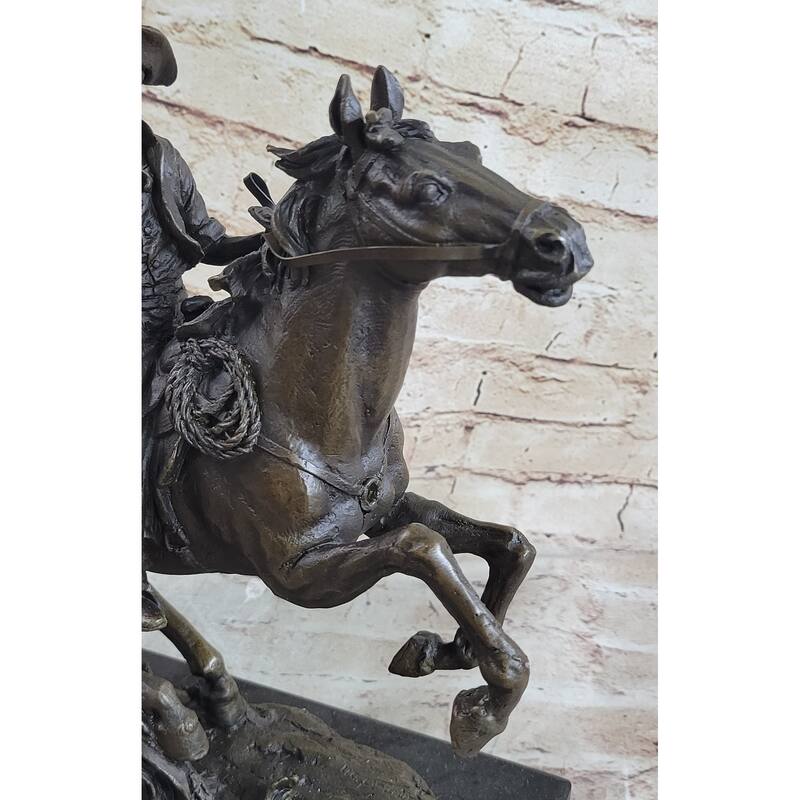 The Arizona Cowboy Bronze Statue, Inspired By Frederic Remington Sculpture Gift