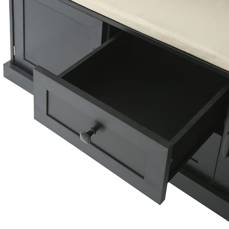 Multi-Functional Hall Tree with Coat Rack, Storage Bench, Shelves, and Drawers for Entryway Storage