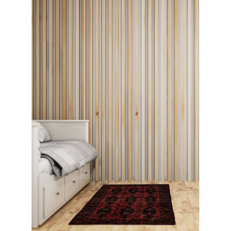 ECARPETGALLERY Hand-knotted Teimani Red Wool Rug - 3'7 x 6'0