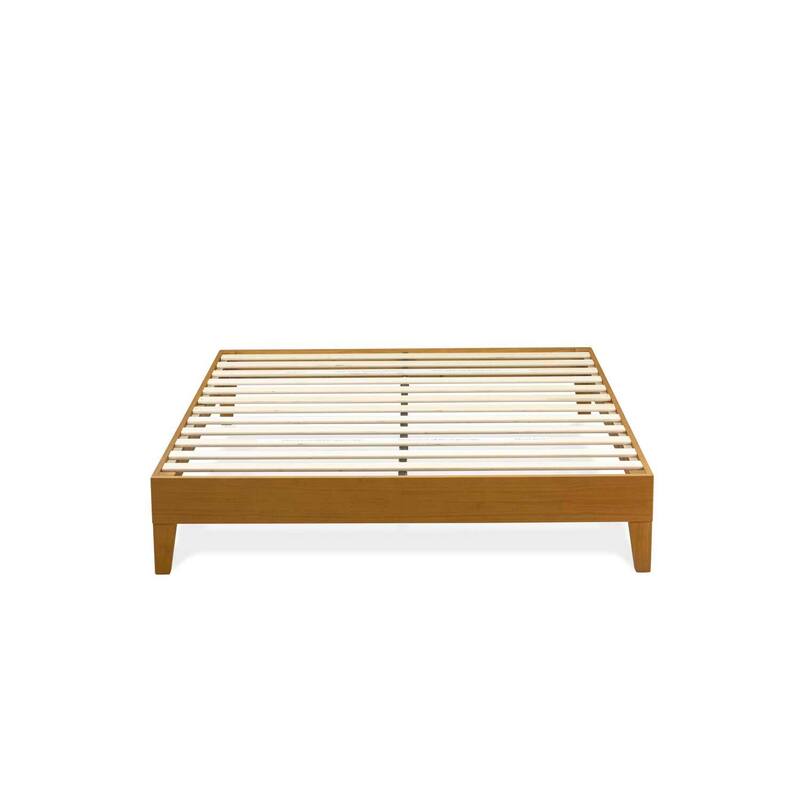 Queen Size Platform Bed Frame - Modern Wood Bed with Hardwood Legs - Easy Assembly