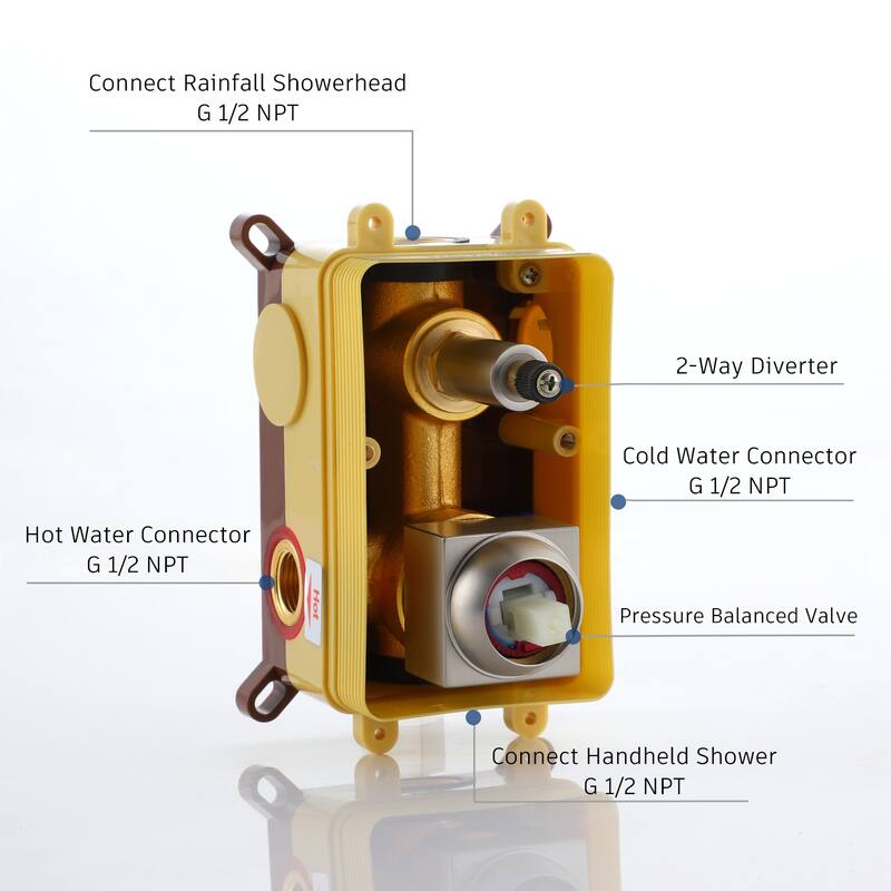 2 Function 10- Wall Mounted Dual Shower Heads Shower System With Sliding Rod Shower Hand