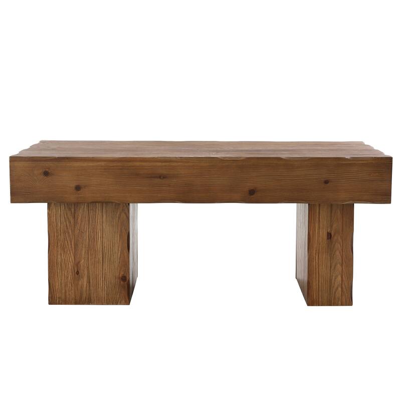 47 Inches Farmhouse Coffee Table, Solid Wood Center Tables