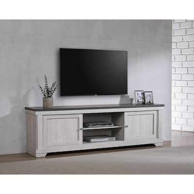 1pc Contemporary Entertainment Console TV Stand Weathered Wood Finish Living Room Furniture