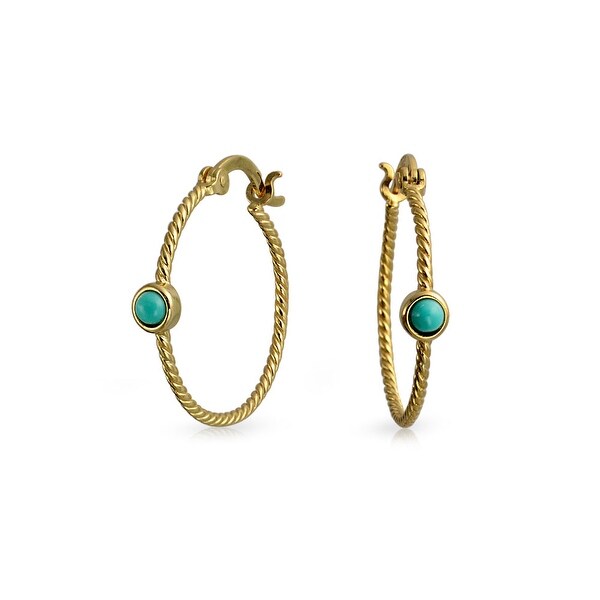 Shop Cable Rope Hoop Earrings Turquoise 