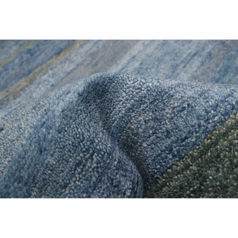 ECARPETGALLERY Hand-knotted Pak Finest Gabbeh Blue Wool Rug - 4'5 x 6'3