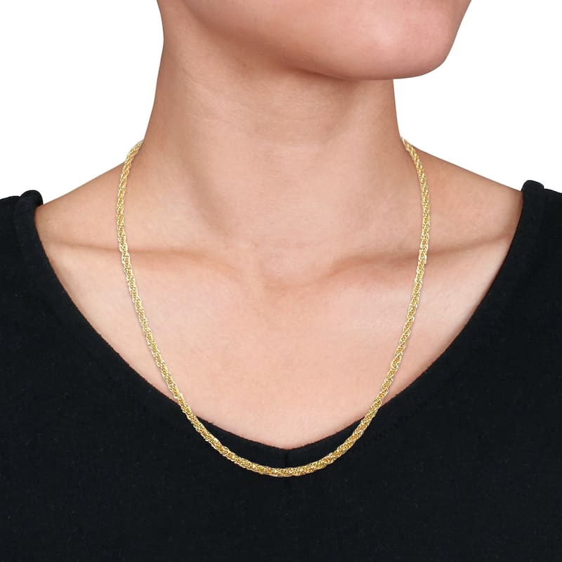 Miadora 3mm Infinity Rope Chain Necklace in 14k Yellow Gold-20 in