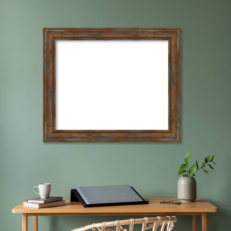 Amanti Art Alexandria Greywash Framed Dry Erase Magnetic Board
