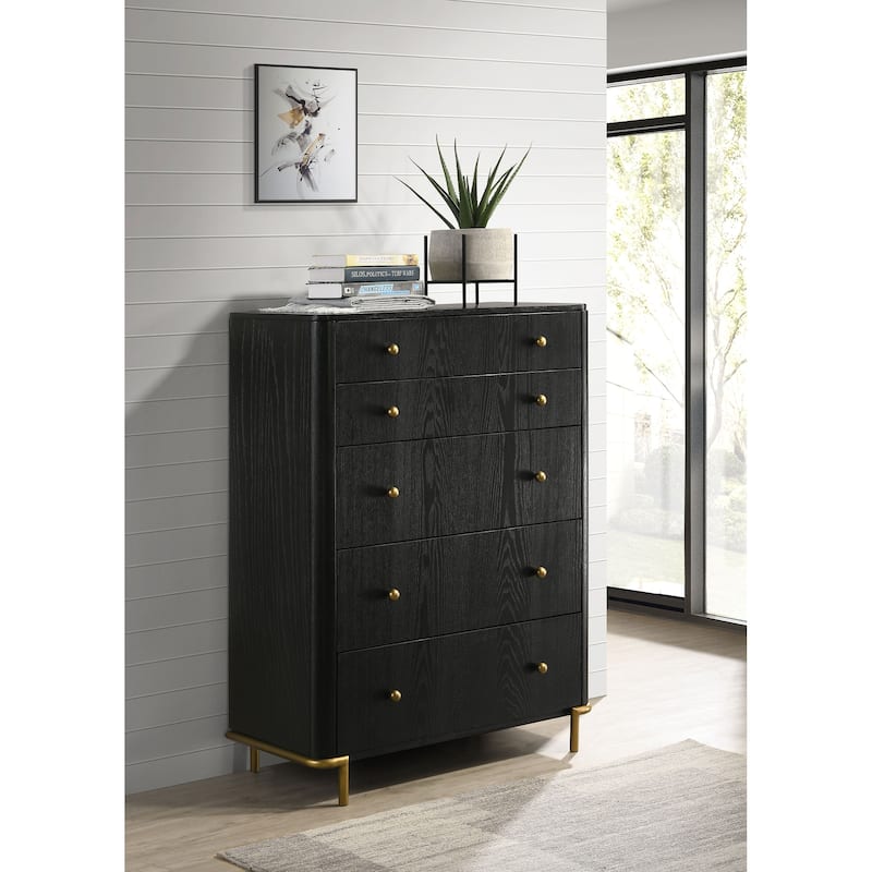 Arini Coastal Wood 5-drawer Bedroom Chest